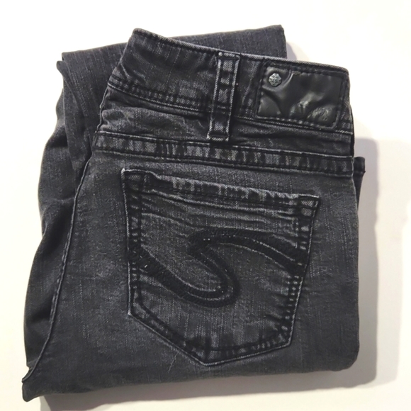 Silver Jeans Co. Suki Mid Skinny Distressed Black Women's Size W30/L31 - Picture 6 of 11